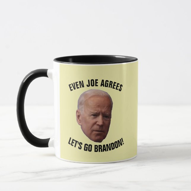 JOE BIDEN STIMMT ZU, LASS'S GO BRANDON! Kaffeetass Tasse (Links)