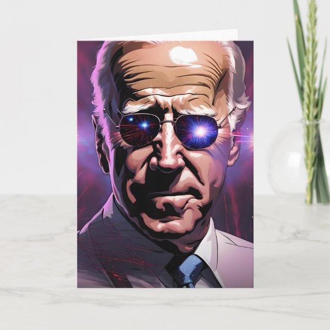 Joe Biden Sunglasses Lila Hintergrund Karte (Vorderseite)