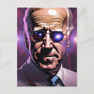 Joe Biden Sunglasses Lila Hintergrund Postkarte