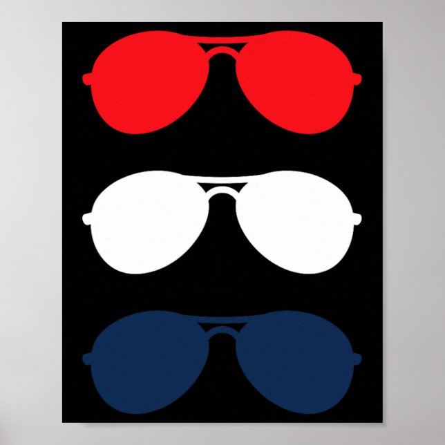 Joe Biden Sunglasses Red White Blue Fun Politik Poster (Vorne)