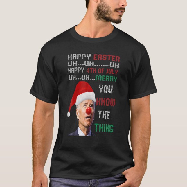 Joe Biden Ugly Christmas Sweater für Männer T-Shirt (Vorderseite)