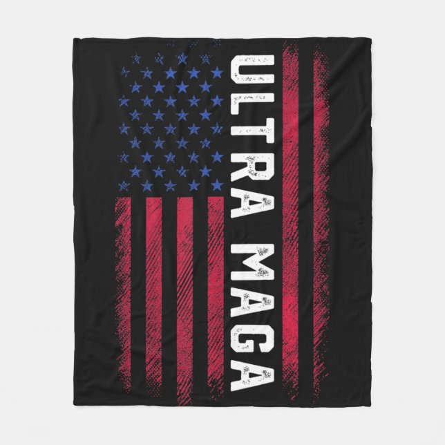 Joe Biden Ultra Maga  Ultra Maga America Flag  Fleecedecke (Vorderseite)