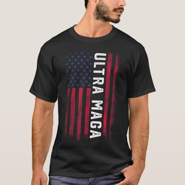 Joe Biden Ultra Maga  Ultra Maga America Flag  T-Shirt (Vorderseite)