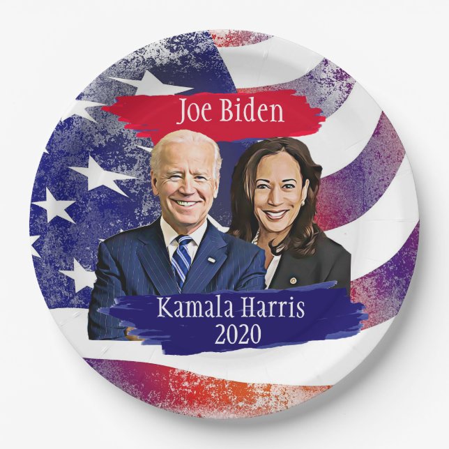 Joe Biden und Kamala Harris 2020 Party Pappteller (Vorderseite)