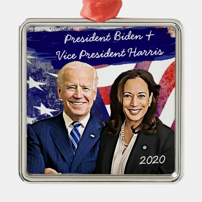 Joe Biden und Kamala Harris 2020 US-Wahl Ornament Aus Metall (Vorne)