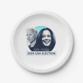 Joe Biden und Kamala Harris 2024 USA ELECTION Pappteller