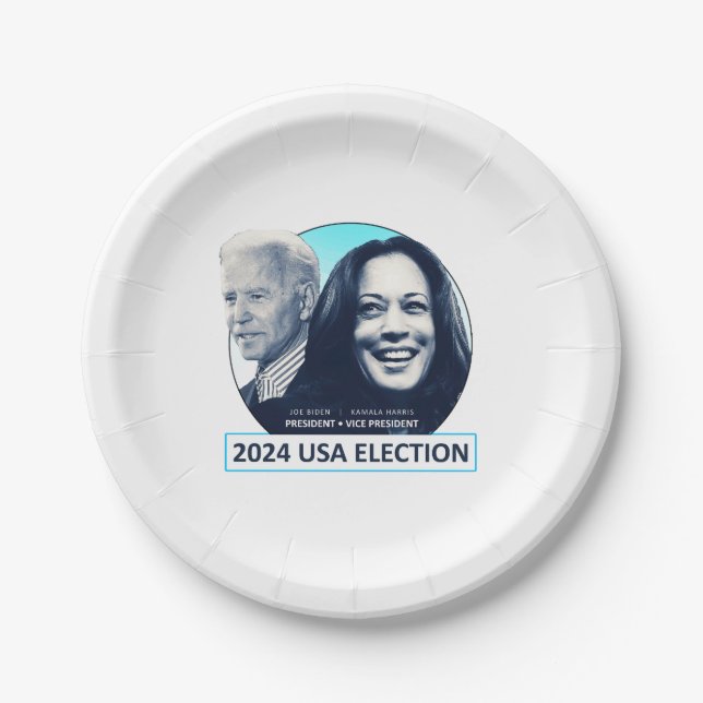Joe Biden und Kamala Harris 2024 USA ELECTION Pappteller (Vorderseite)