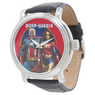 Joe Biden und Kamala Harris als Superhelden Armbanduhr