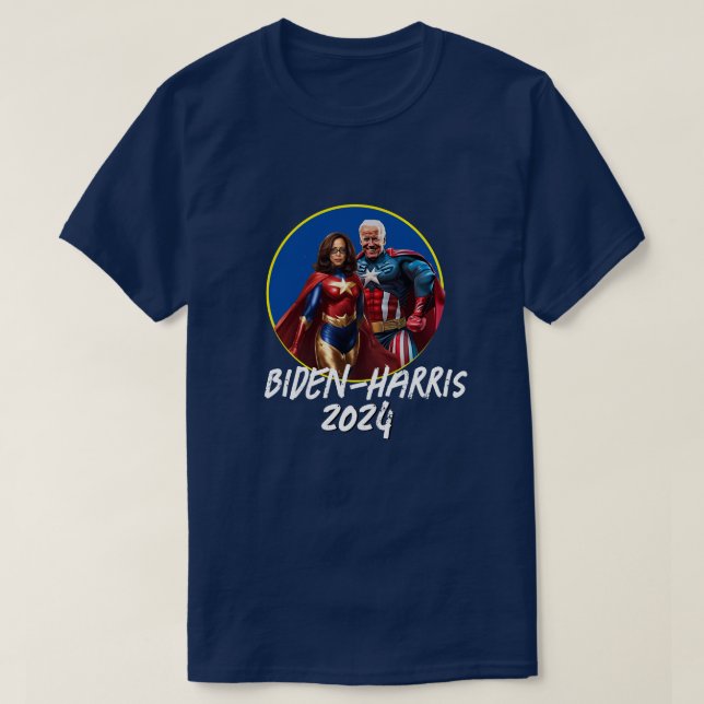 Joe Biden und Kamala Harris als Superhelden T-Shirt (Design vorne)