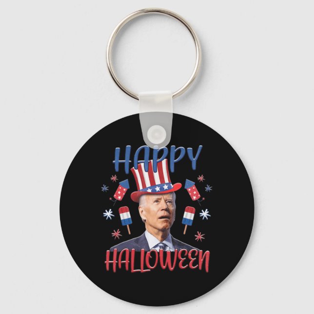 Joe Biden verwirrte den fröhlichen 4. Halloween 4. Schlüsselanhänger (Vorderseite)