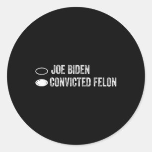 Joe Biden Vs Convicted Felon - Ballot Paper Runder Aufkleber