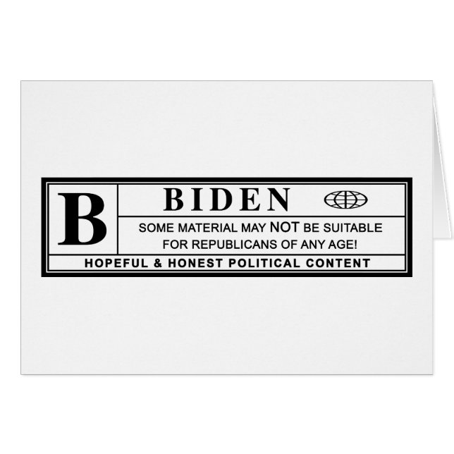 Joe Biden Warning Label (Vorderseite (Horizontal))