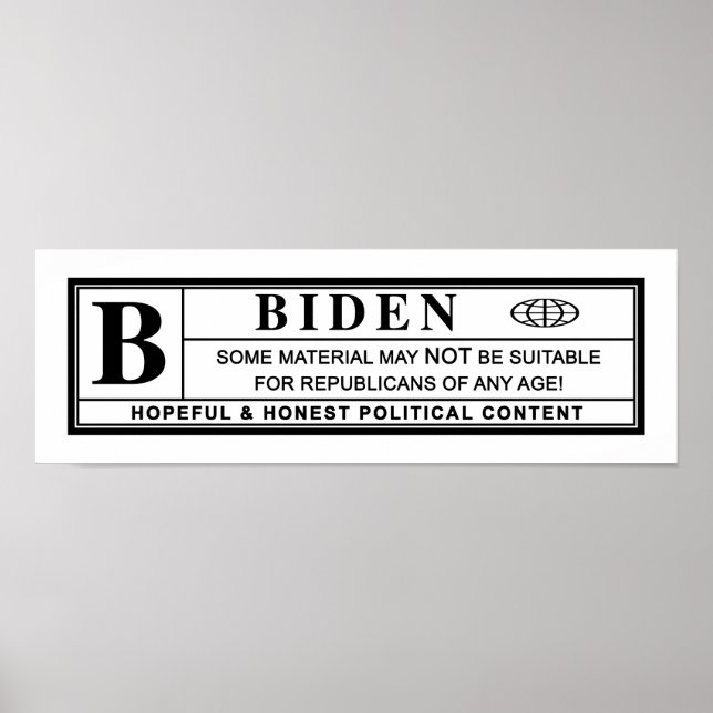 Joe Biden Warning Label Poster (Vorne)