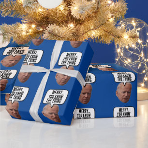 JOE BIDEN WEIHNACHTEN DU WEISST SCHON GESCHENKPAPIER
