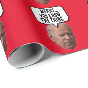 JOE BIDEN WEIHNACHTEN DU WEISST SCHON GESCHENKPAPIER