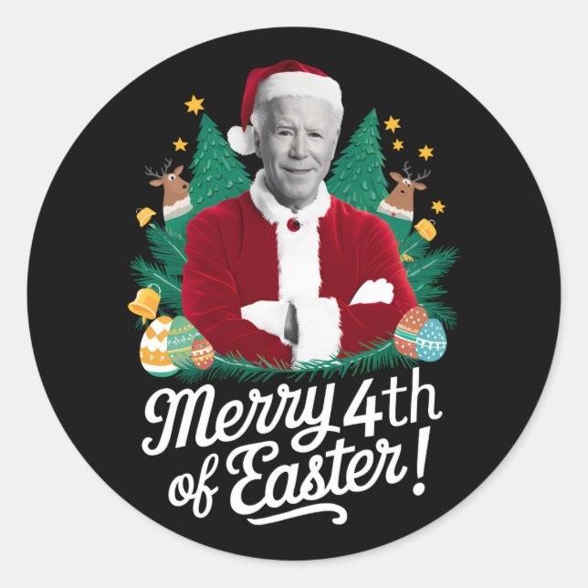 Joe Biden Weihnachten Weihnachten Weihnachten 4. O Runder Aufkleber (Vorderseite)