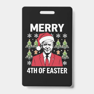Joe Biden Weihnachtsfeier Weihnachtsmannmütze Merr Ausweis