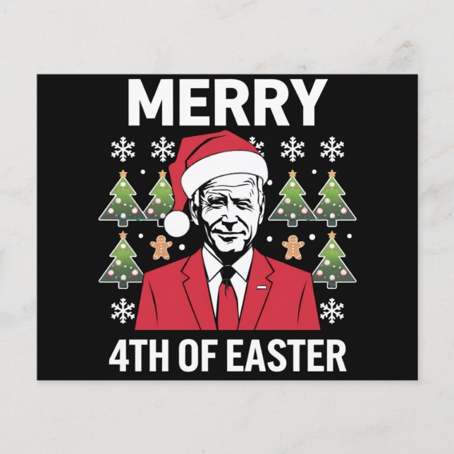 Joe Biden Weihnachtsfeier Weihnachtsmannmütze Merr Flyer (Vorne)