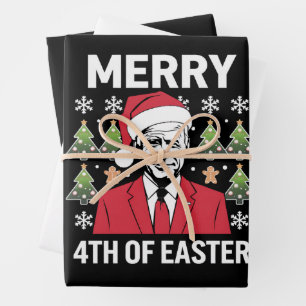 Joe Biden Weihnachtsmann Merry 4th Of Ostern Geschenkpapier Set