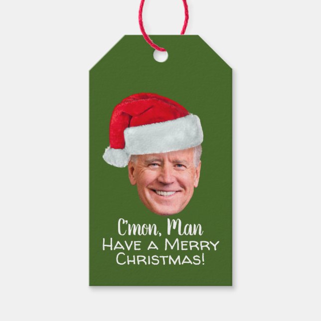 Joe Biden Weihnachtsmannmütze C'mon Man - Frohe We Geschenkanhänger (Vorderseite)