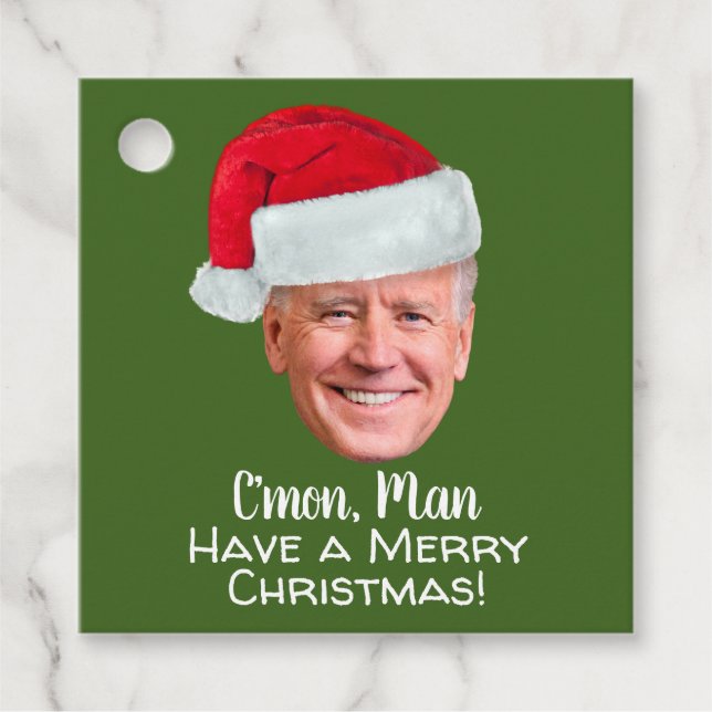 Joe Biden Weihnachtsmannmütze C'mon Man - Frohe We Geschenkanhänger (Vorderseite)