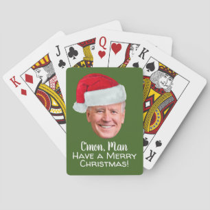 Joe Biden Weihnachtsmannmütze - C'mon Man Frohe We Spielkarten