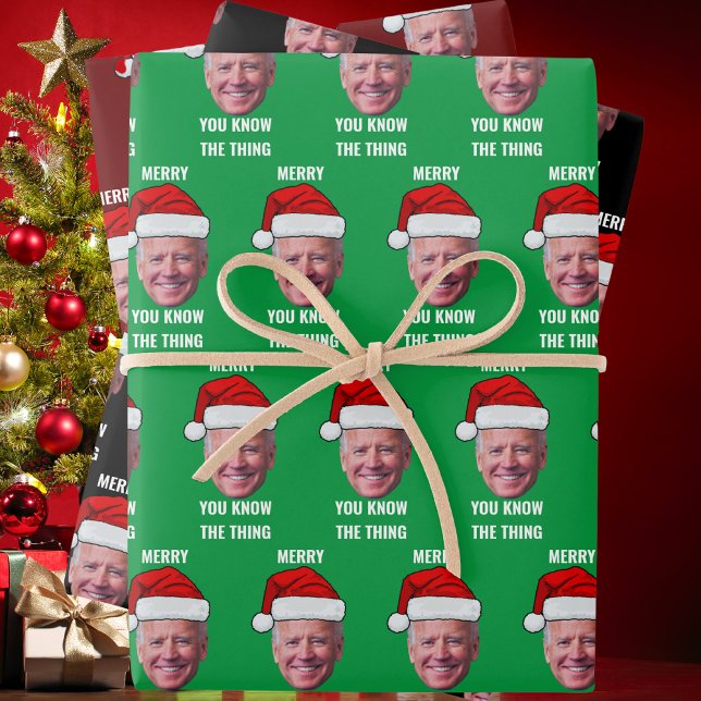 Joe Biden Weihnachtsmannmütze Sie kennen die Sache Geschenkpapier Set (Von Creator hochgeladen)