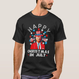 Joe Biden Xmas Merry Christmas In July Funny 4Th O T-Shirt