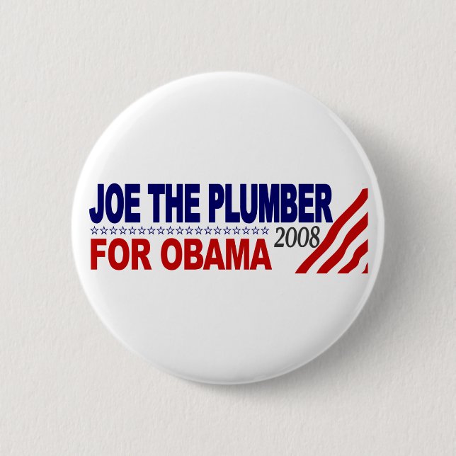Joe der Klempner für Obama Button (Vorderseite)