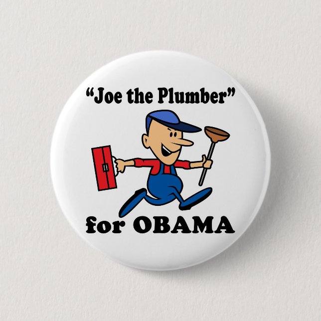 Joe der Klempner für Obama Button (Vorderseite)