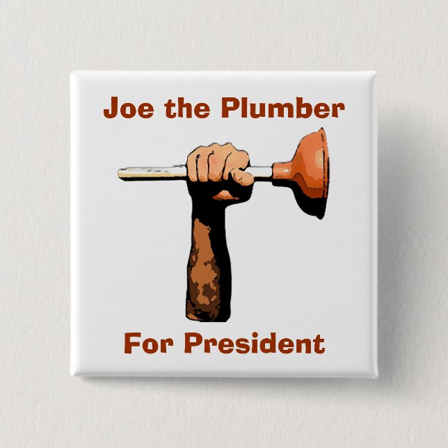Joe der Klempner für Präsidenten Button (Vorderseite)