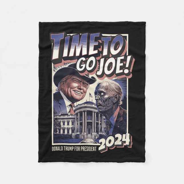 Joe Funny Pro Trump & amp: Zombie Biden 2024 Fleecedecke (Vorderseite)