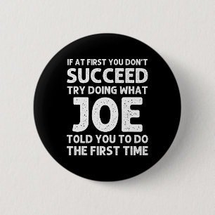 Joe Gift Name Personalisiert Birthday Funny Christ Button