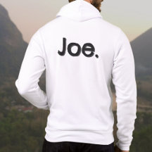 Joe. Name Wort in schwarzer Schrift auf weißem Gru