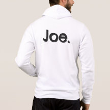 Joe. Name Wort in schwarzer Schrift auf weißem Gru