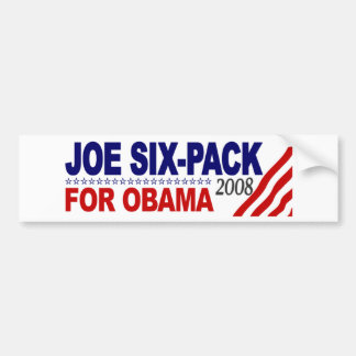 Joe Sechs-Satz für Obama 2008 Autoaufkleber