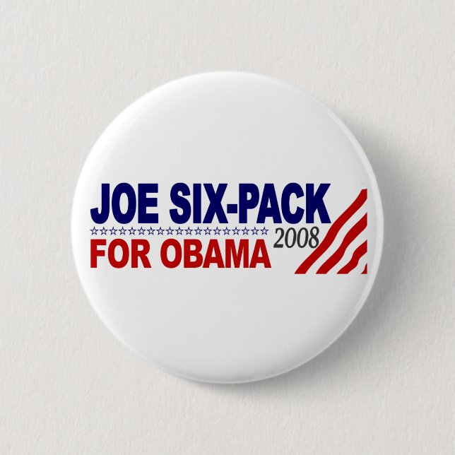 Joe Sechs-Satz für Obama 2008 Button (Vorderseite)