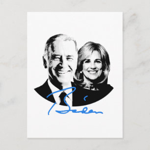 Joe und Jill Biden Signature Postkarte