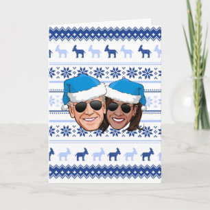 Joe und Kamala Blue Christmas Karte