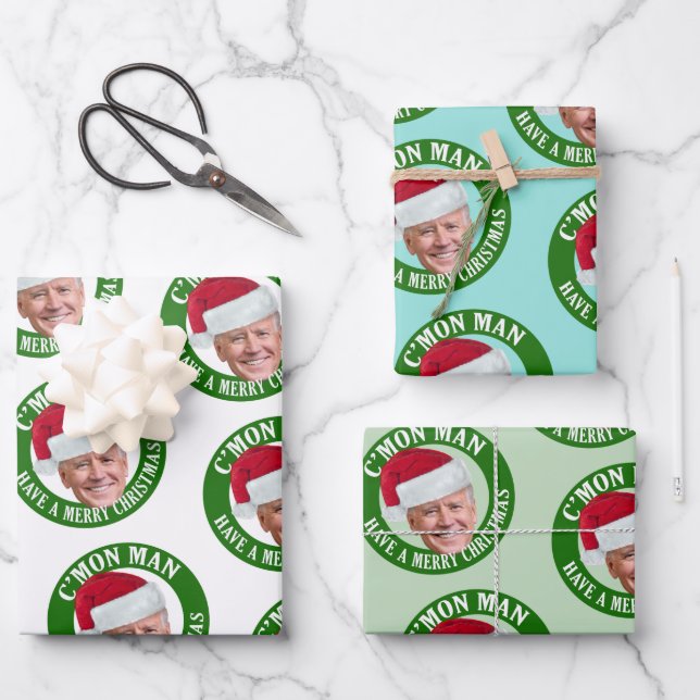 Joe Weihnachtsmannmütze - C'mon Mann Schöne Weihna Geschenkpapier Set (Vorderseite)