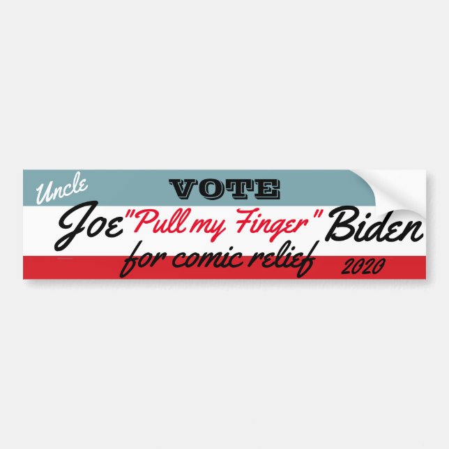 Joe "zieht meinen Finger" Biden Autoaufkleber (Vorne)