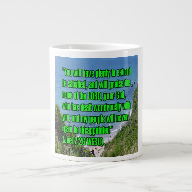 Joel 2:26 WEBU-Tasse Jumbo-Tasse (Vorderseite)