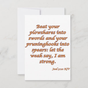 Joel 3:10 KJV Bible Verse Christliche Schrift Karte