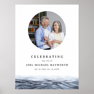 JOEL Minimalistische Ozean-Wasser-Foto-Trauerfeier Poster