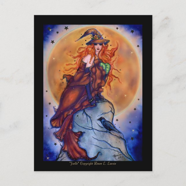 Joelle Halloween-Hexenkarte von Renee Postkarte (Vorderseite)