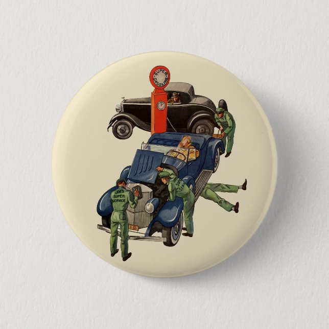 Joe's Full Service Gas Station, Vintages Geschäft Button (Vorderseite)