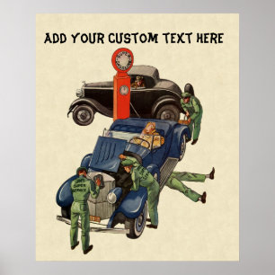 Joe's Full Service Gas Station, Vintages Geschäft Poster