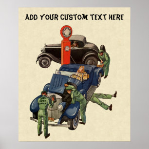 Joe's Full-Service-Tankstelle, Vintage-Geschäft Poster