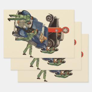 Joe's Full-Service-Tankstelle, Vintage-Unternehmen Geschenkpapier Set