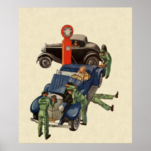 Joe's Full-Service-Tankstelle, Vintage-Unternehmen Poster